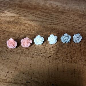 Vintage style Flower Earring 3 sets